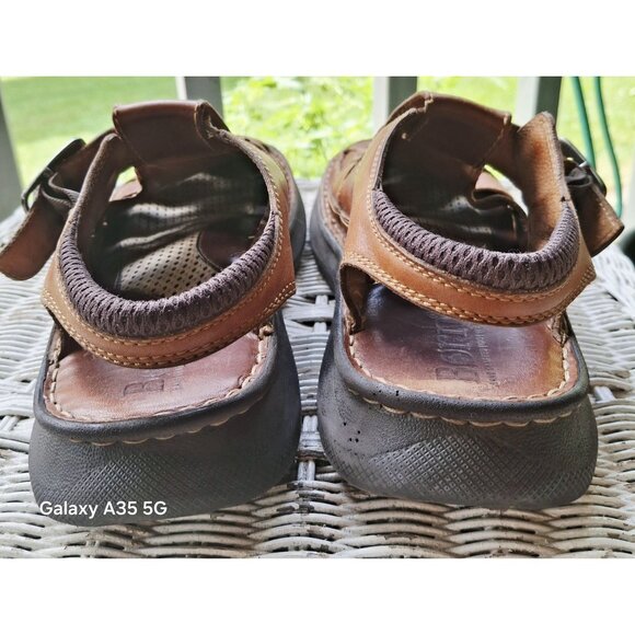 Born Men's Fisherman Sandals Brown Leather Size 12 Adjustable Strap  Vacation - Picture 3 of 10